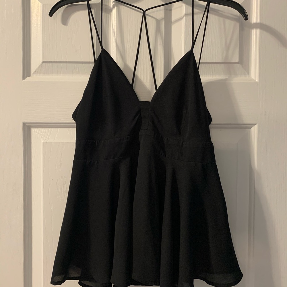 Black strappy tank top